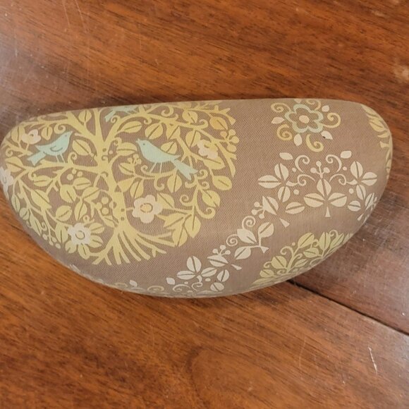 Vera Bradley SITTIN IN A TREE Clam Shell Eyeglass Hard Case Green Brown Birds - Picture 3 of 13